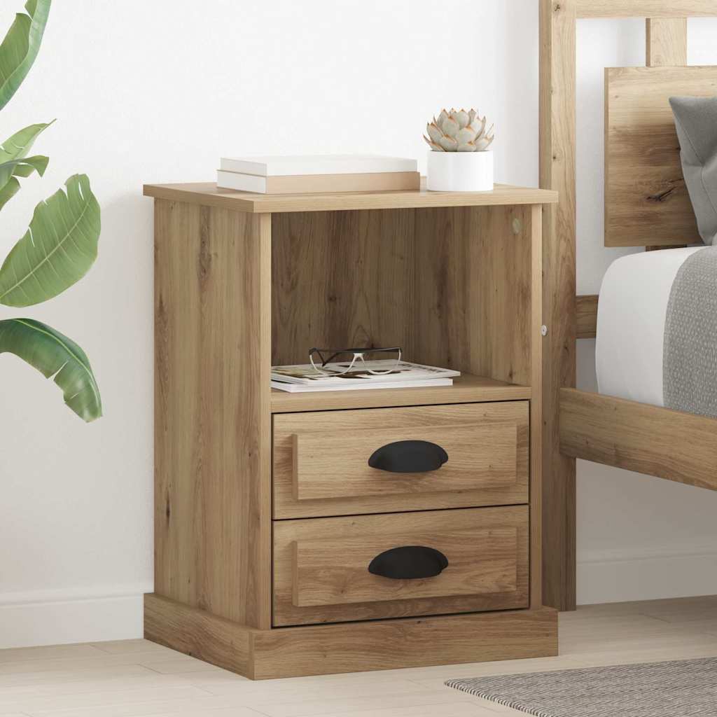 Bedside Cabinet with Drawer 2 pcs Artisan oak 43 x 36 x 60 cm
